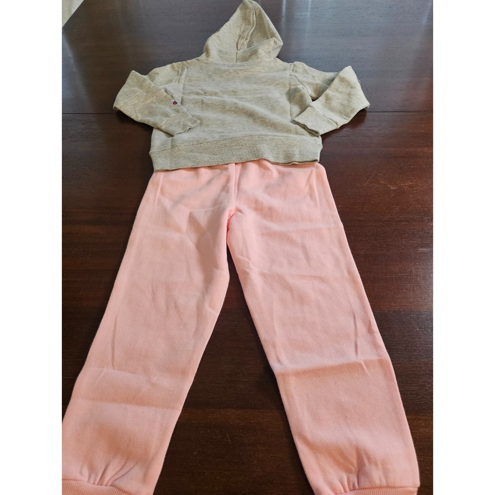 Champion Little Girl's Fleece Hoodie & Jogger Outfit Set Size 5 Pink/Gray NWT - Picture 8 of 10